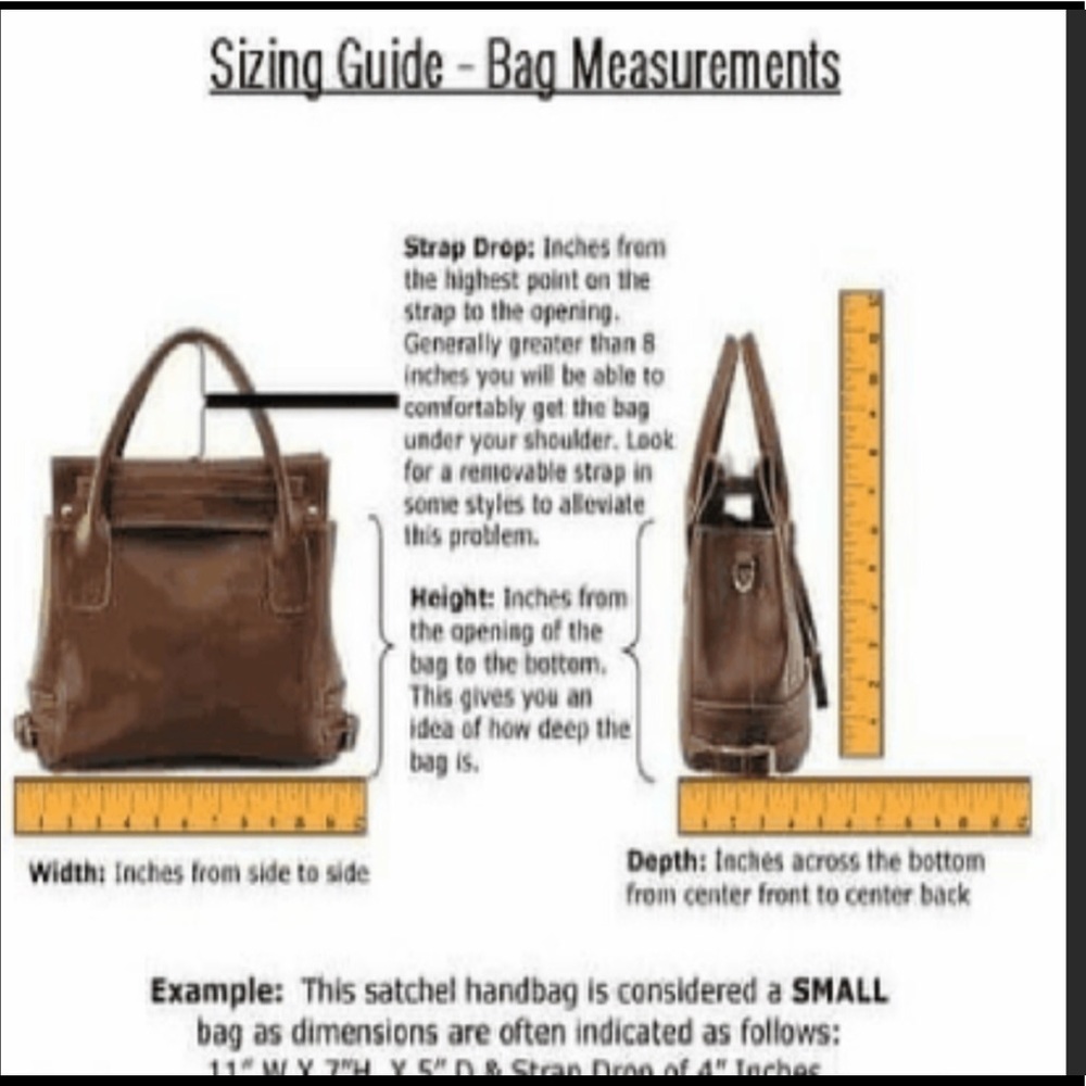 How handbag measurements are taken